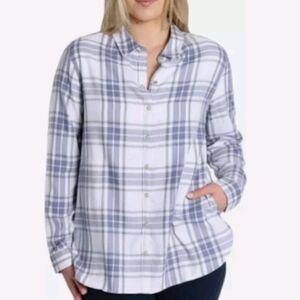 Women's Jachs Girlfriend Cozy Flannel Button-Up Shirt - XL